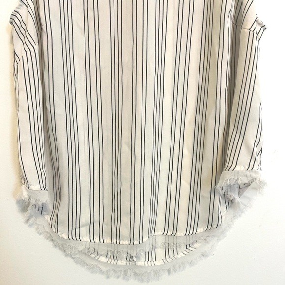 2/$15 Who What Wear - Black and Off White Striped Sleeveless Blouse/Top - Picture 8 of 9